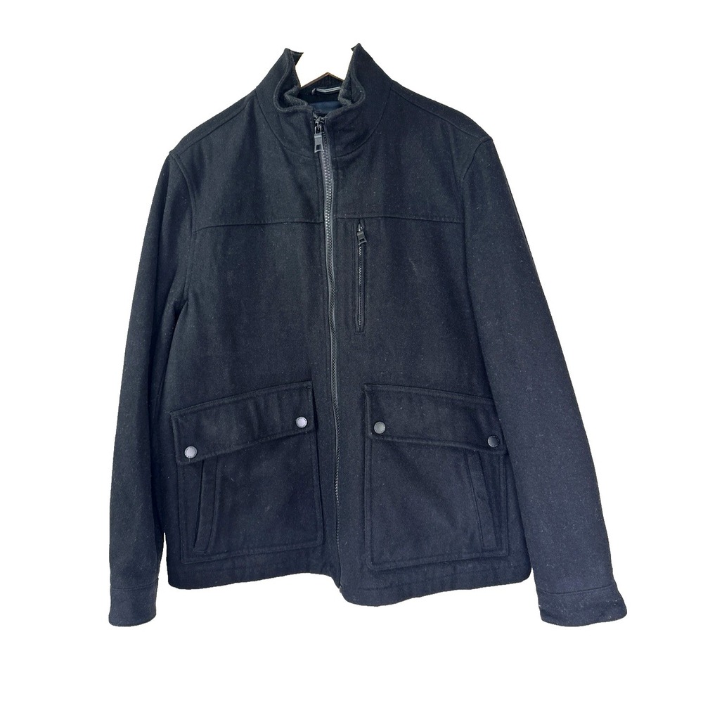 Nautica Wool Bomber Jacket XL Coat Collared Quilted Lined Outerwear Prep Classic